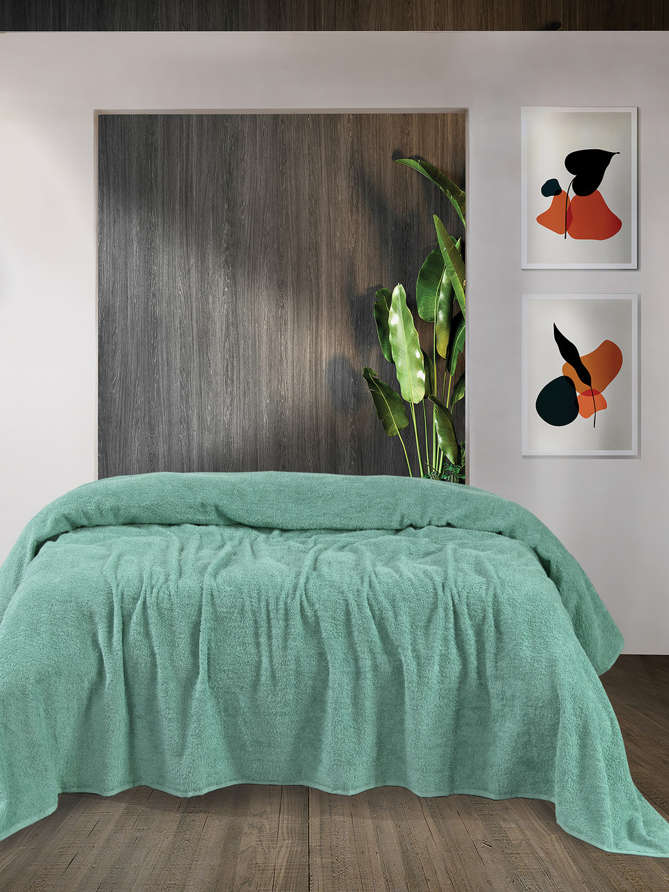 

Простынь Iris Home махровая - Malahite green 190*220