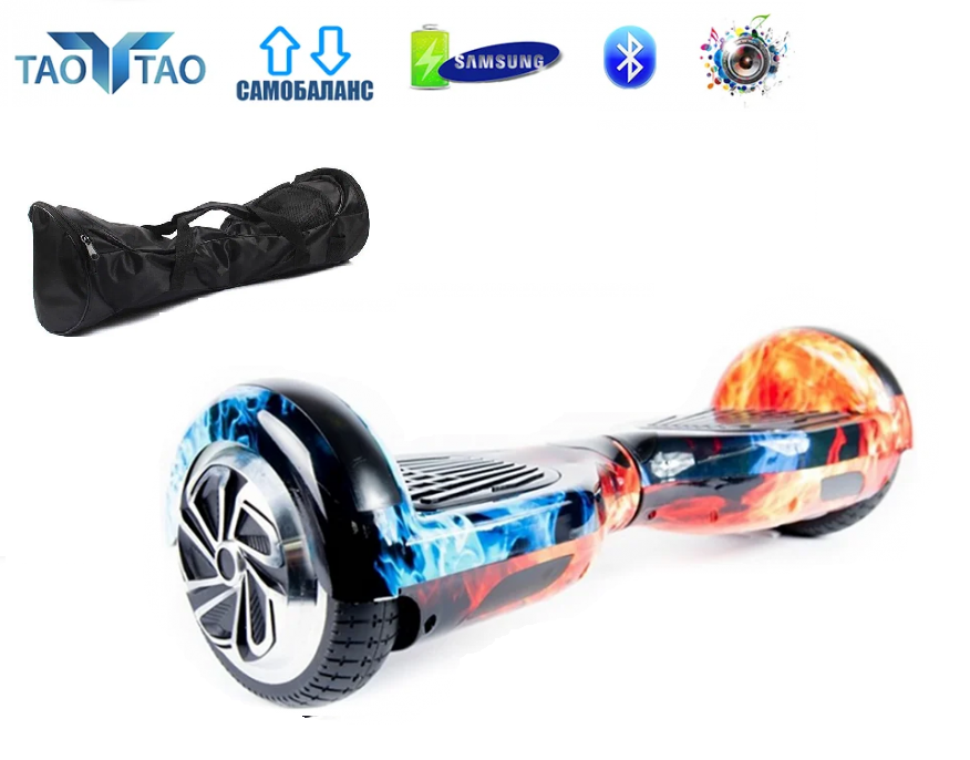 

Гироборд TAOTAO Smart Balance 6.5 " 2021 NEW (сумка колонка подсветка самобаланс) Огонь и лед (GRS- 11346)