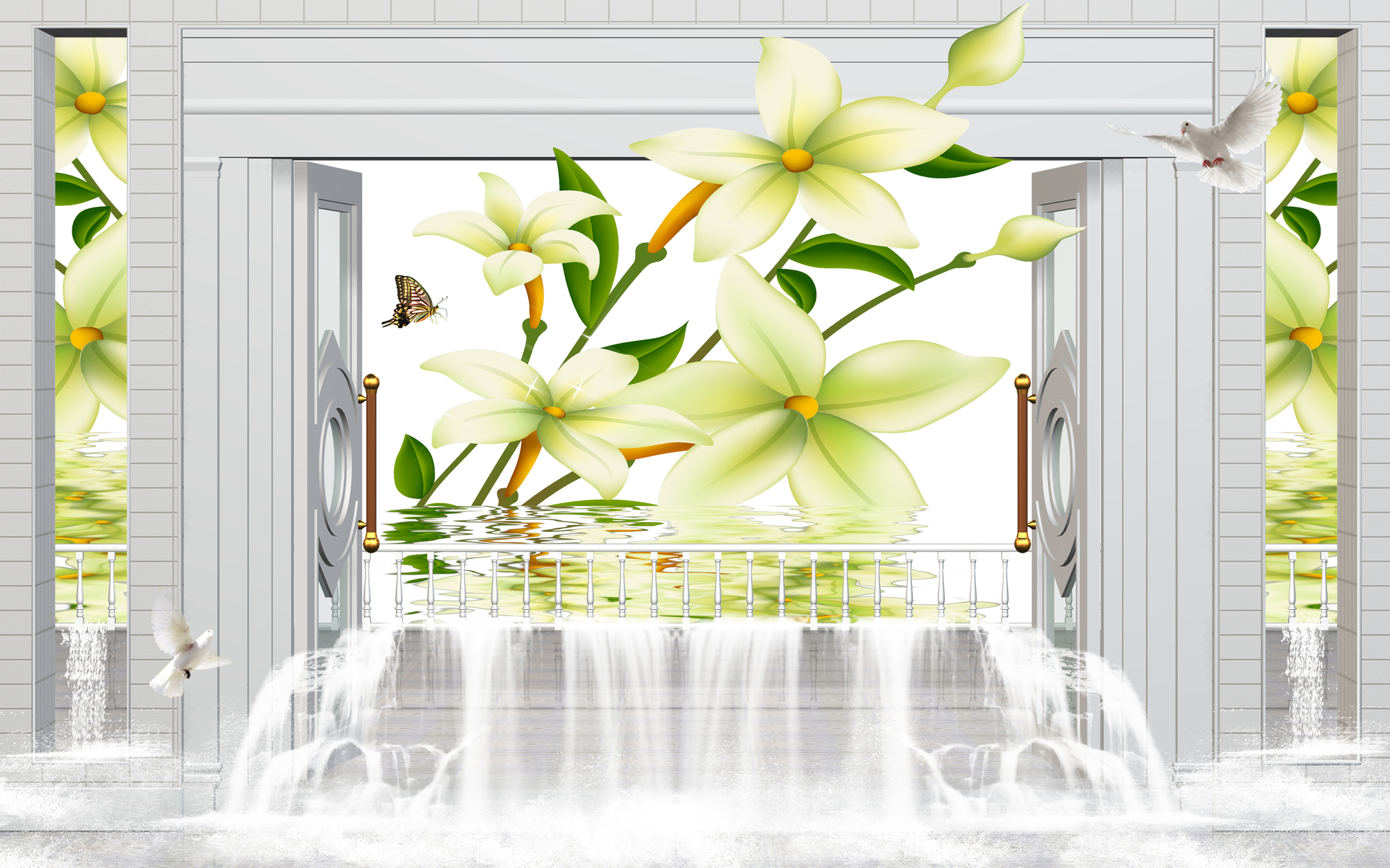 

Фотообои 3D '3D лилии' (3887) , Холст