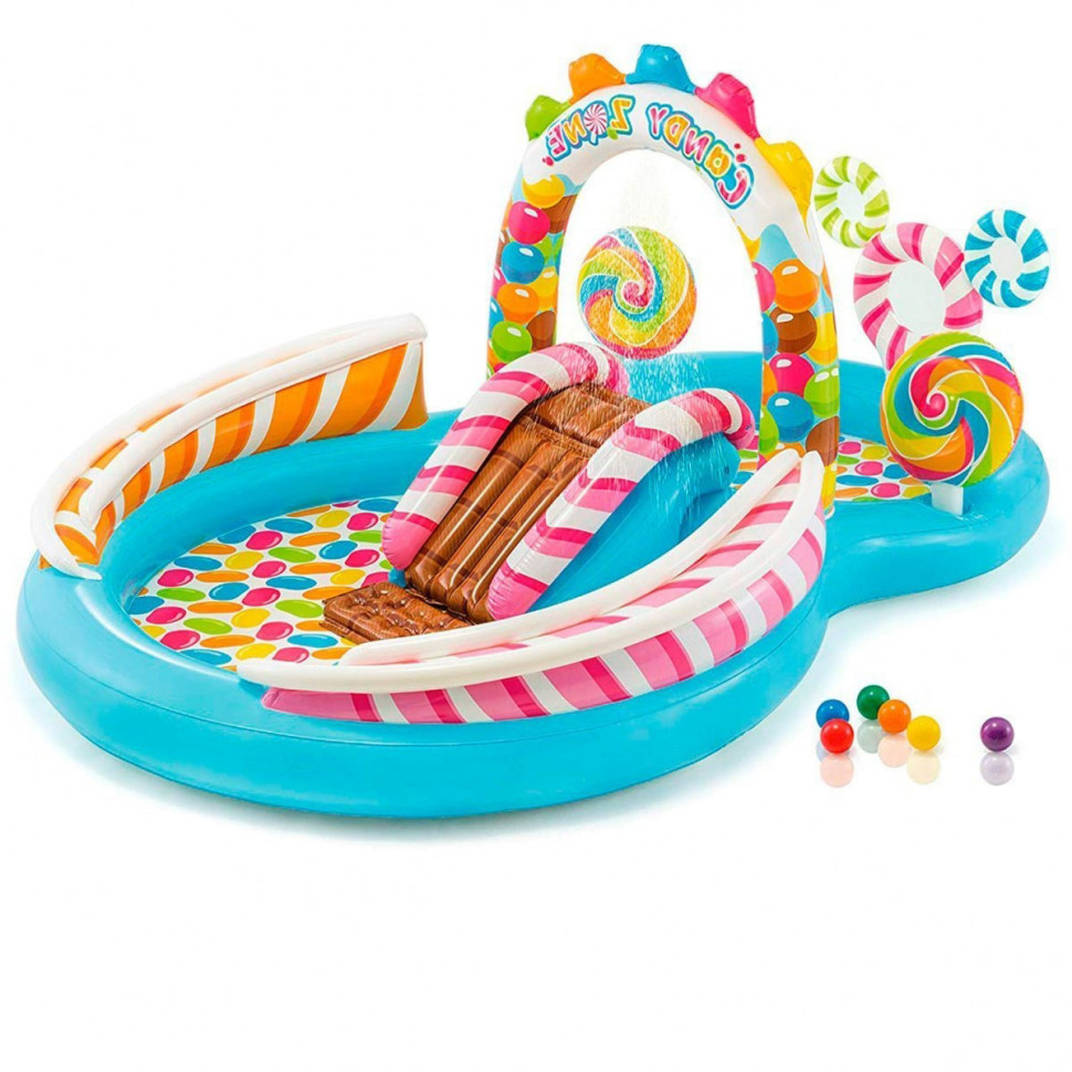 

Детский надувной игровой центр Intex 57149 с бассейном и горкой 295x191