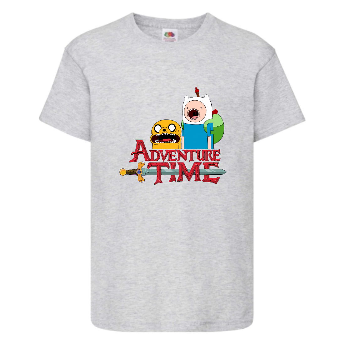 

Футболка детская Время Приключений 0014 (Adventure Time) серая (ADT gry 0014) 128 см