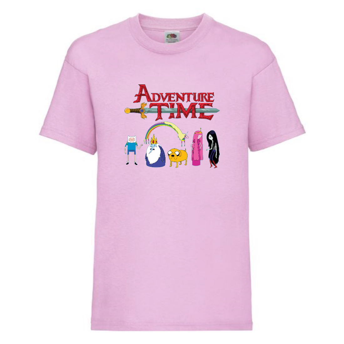 

Футболка детская Время Приключений 0022 (Adventure Time) светлорозовая (ADT lpn 0022) 128 см