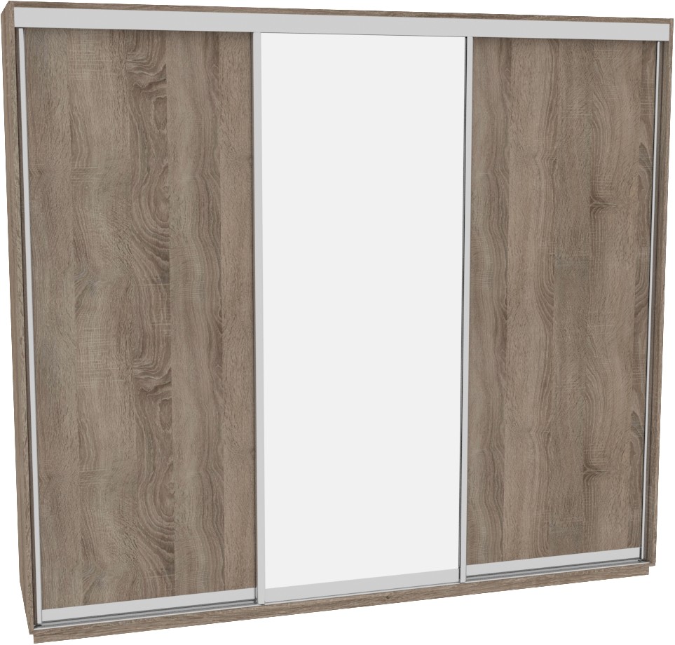 

Шкаф-купе ДОМ В276 Дуб сонома трюфель ДСП+Зеркало 270x60x220