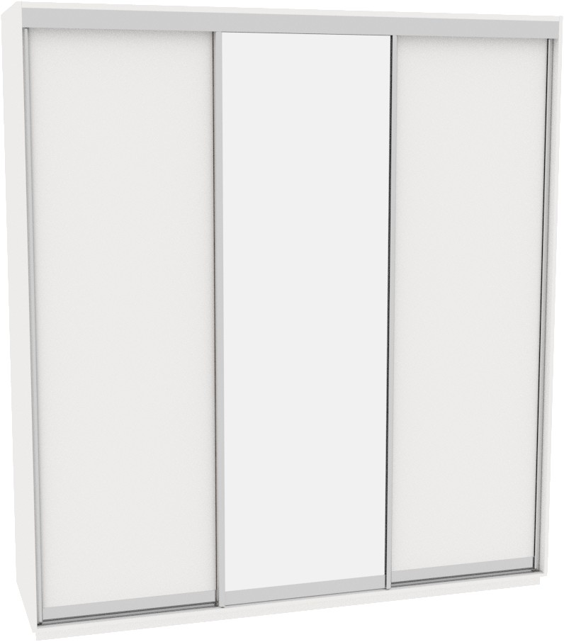 

Шкаф-купе ДОМ В226 Белый ДСП+Зеркало 220x60x220
