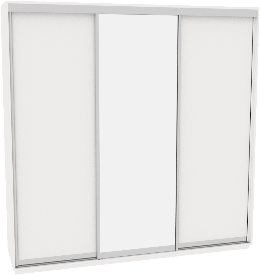 

Шкаф-купе ДОМ В246 Белый ДСП+Зеркало 240x60x220