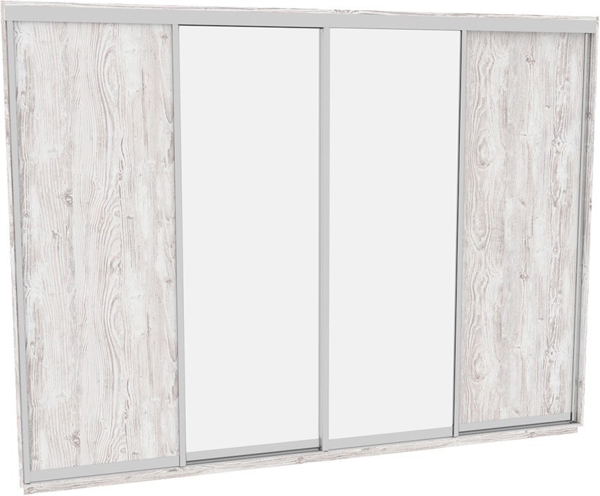 

Шкаф-купе ДОМ В406 Аляска ДСП+Зеркало 400x60x220