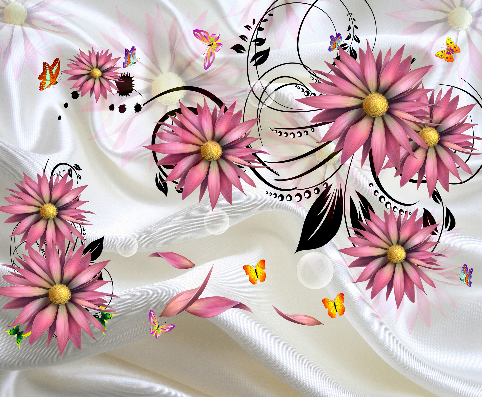 

Фотообои 3D '3D Цветы' (3480) , Кожа