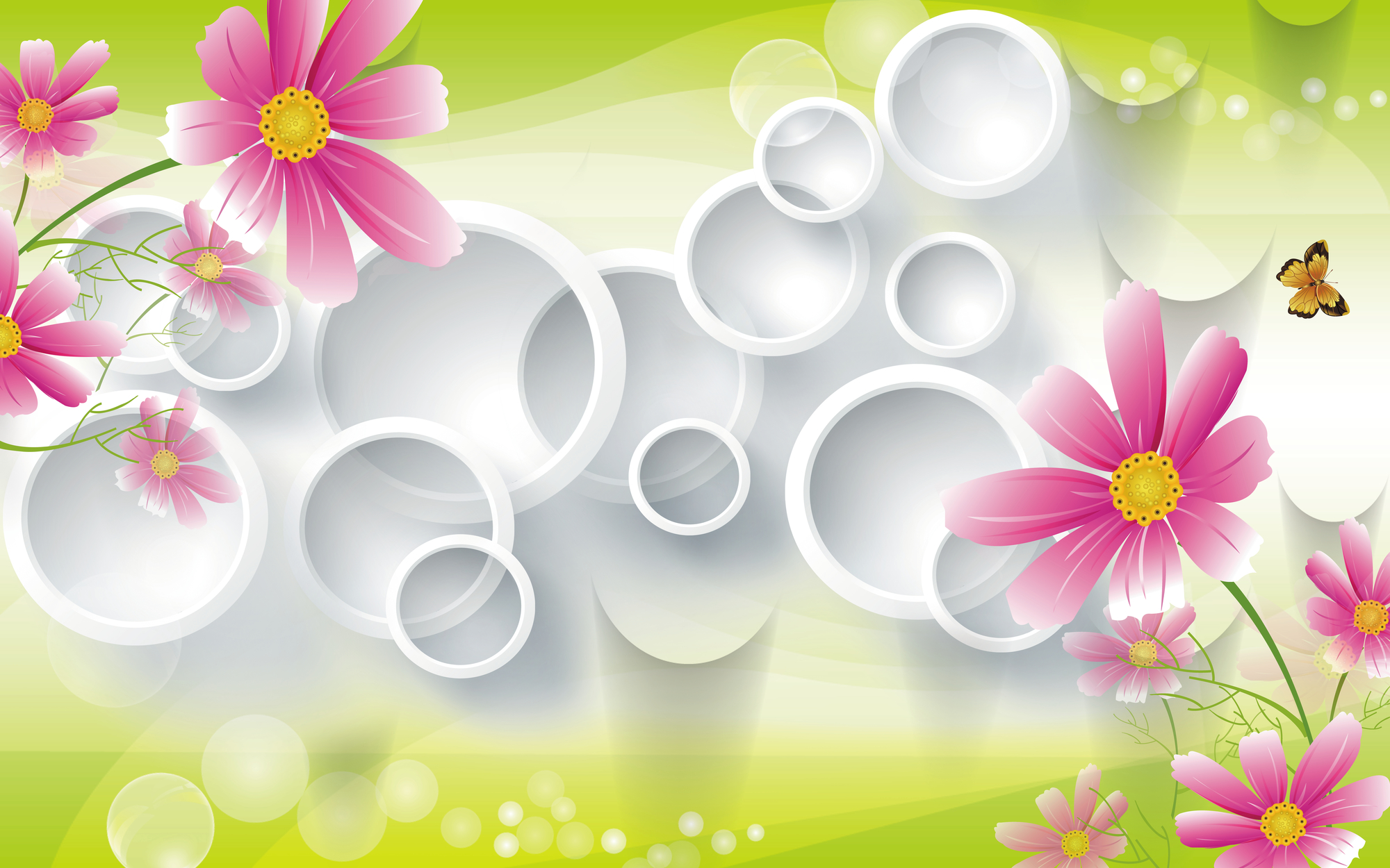 

Фотообои 3D '3D Цветы' (3490) , Гладь