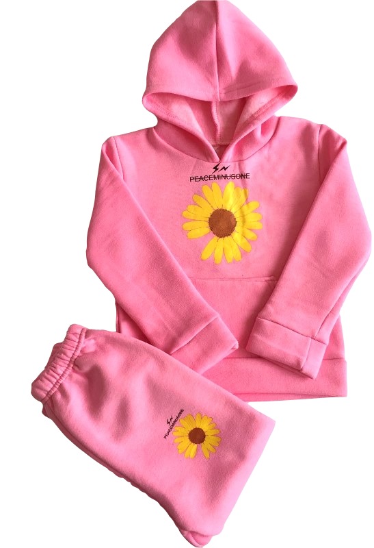 

Детский теплый костюм на флисе розовый Sunflower