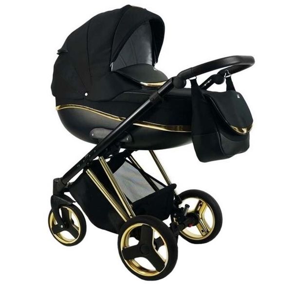 

Универсальная коляска 2 в 1 Roan Bass Soft Golden Line Black