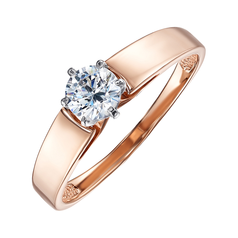 

Помолвочное кольцо из красного золота с цирконием Swarovski 000126317 18.5 размера