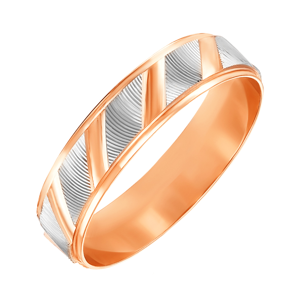 

Обручальное кольцо в комбинированном цвете золота с алмазной гранью 000000359 19.5 размера