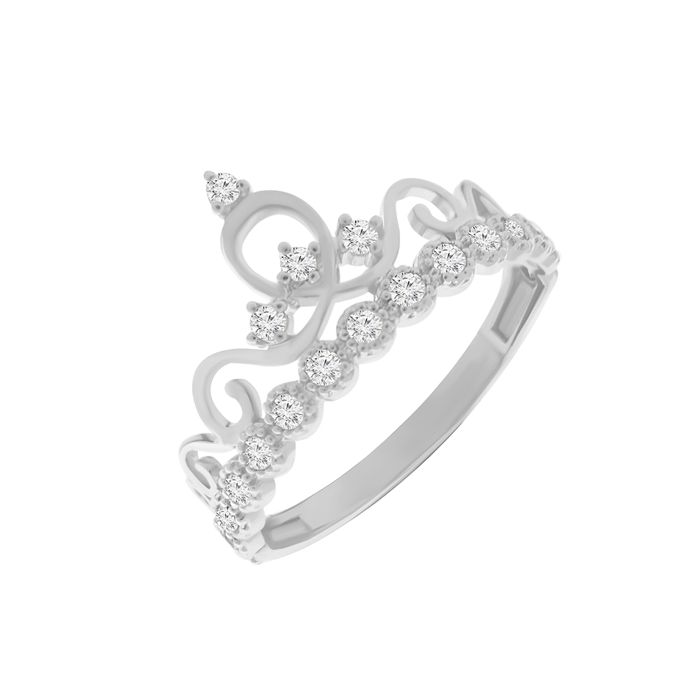 

Серебряное кольцо-корона с фианитами 000088890 16.5 размера