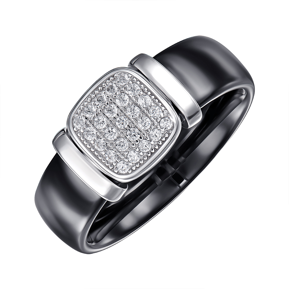 

Кольцо из серебра и керамики с фианитами 000147504 17.5 размера