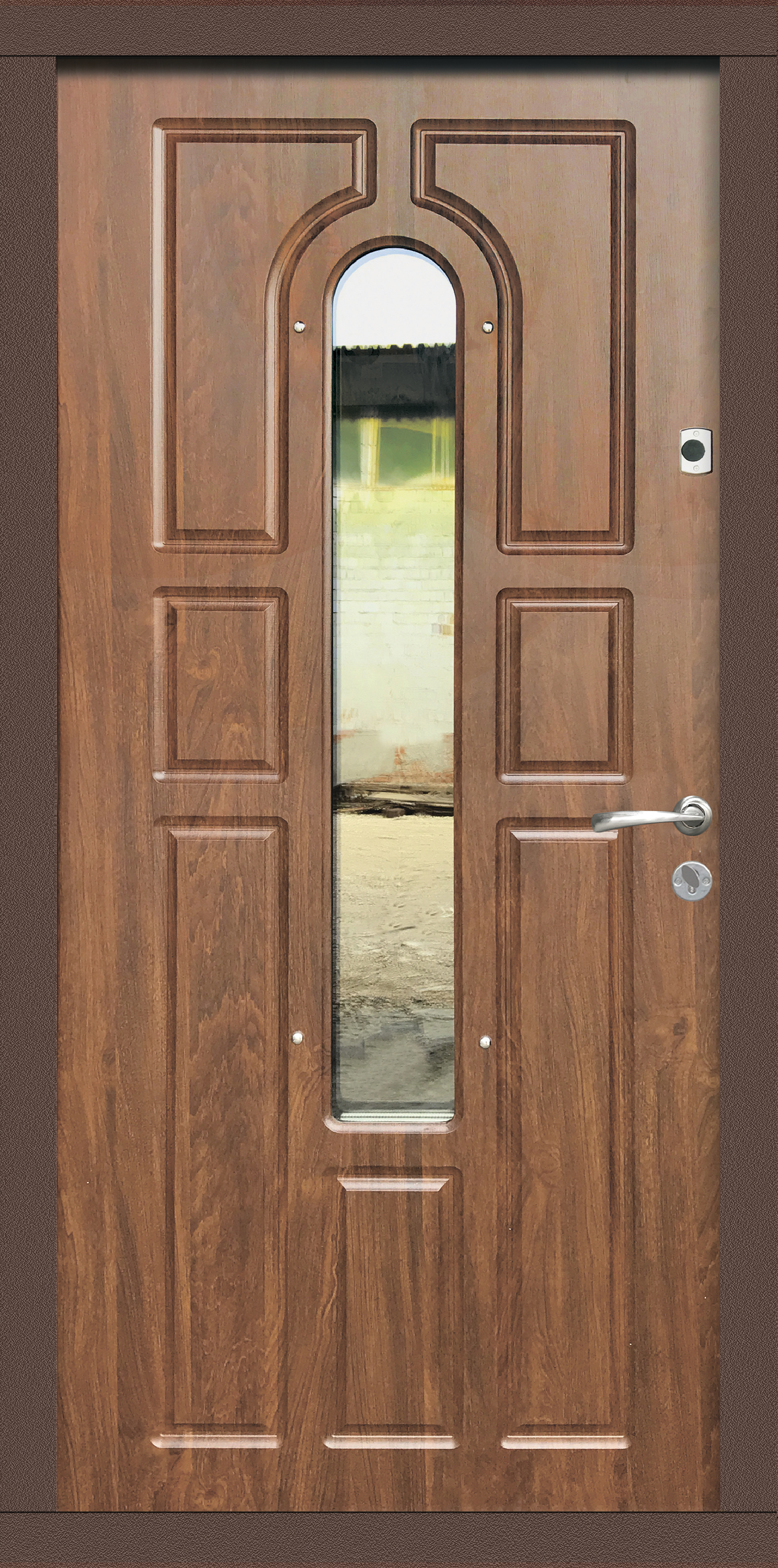 

Дверь для улицы Standard Plus 20012 левая медный антик 850 Agatastal орех