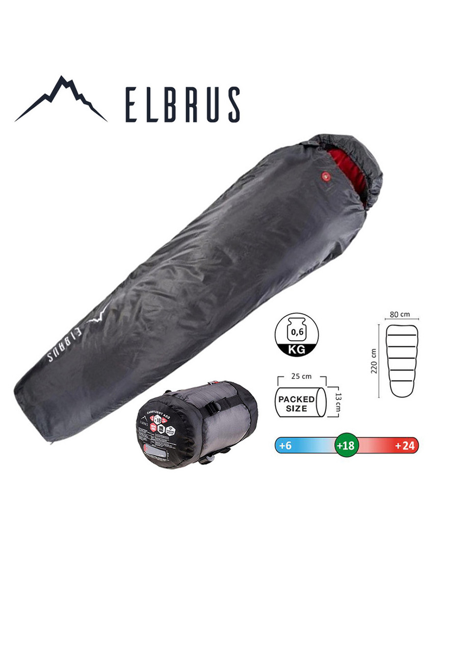 

Спальный мешок Elbrus Carrylight 600 220x80 Cерый с красным