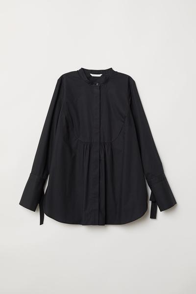 

Хлопковая рубашка H&M XL (175/116А) Черный