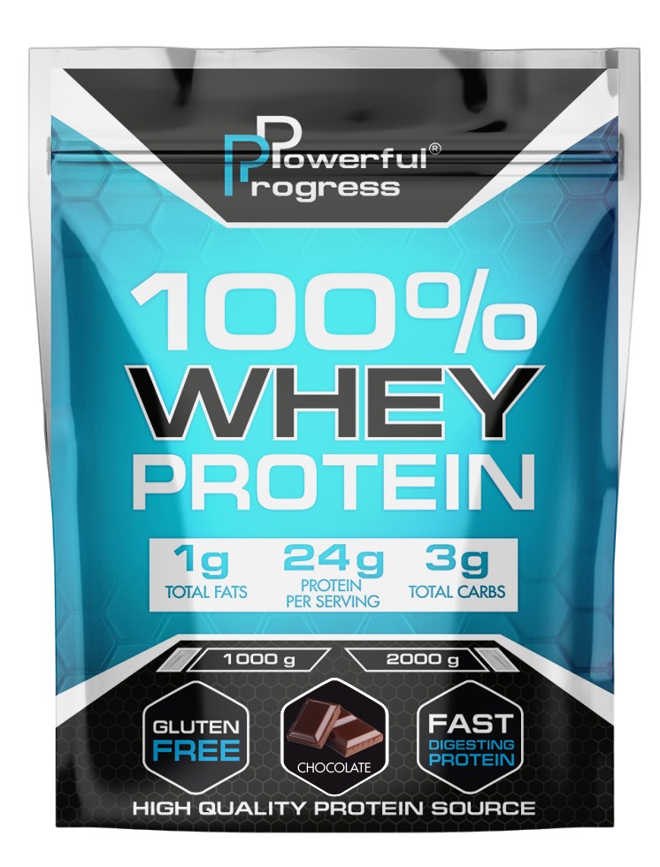 

Сывороточный протеин Вей протеин растворимый Powerful Progress Whey Protein 100% Instant 1000 г шоколад