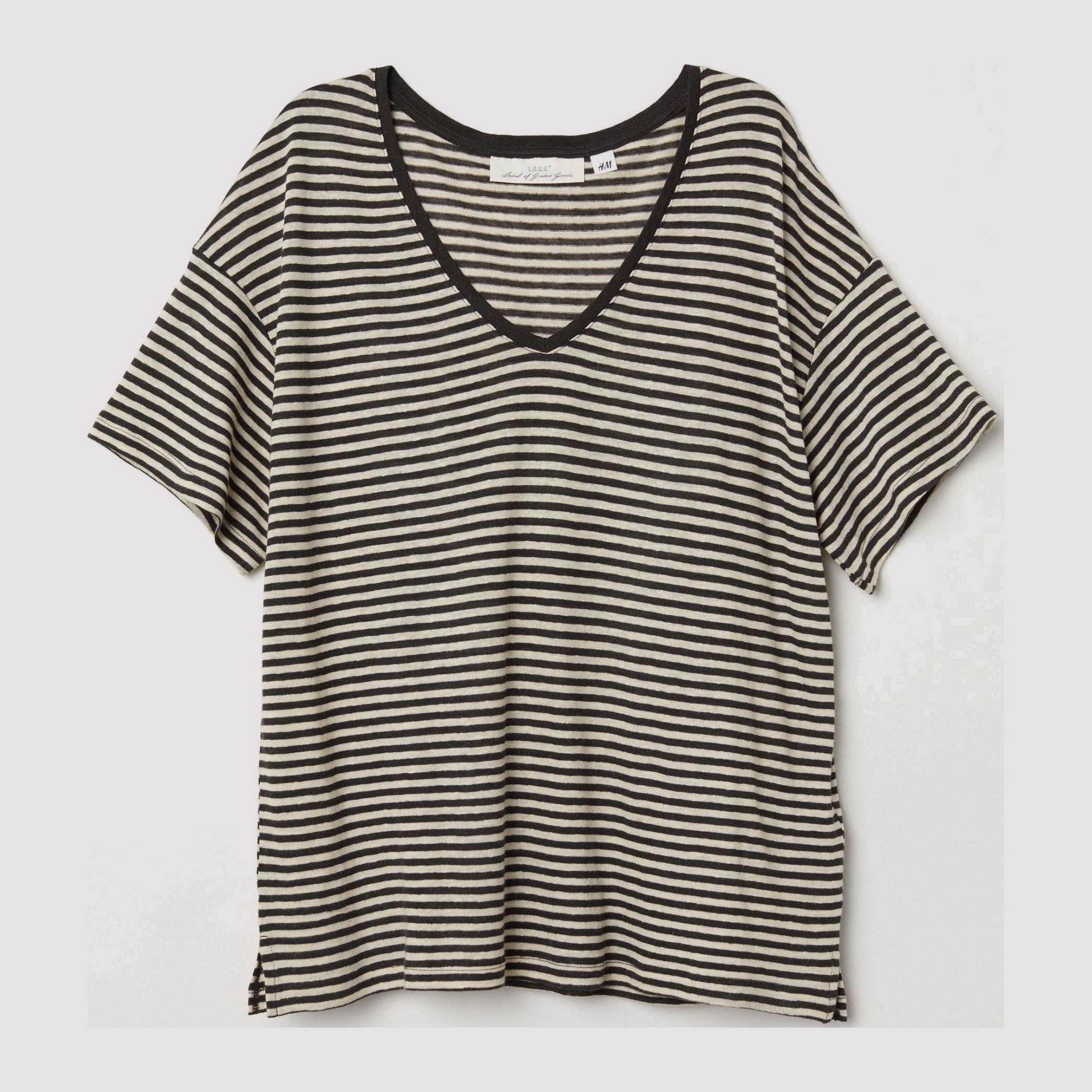 

Футболка H&M 6158087-ADDZ L Серая с молочным