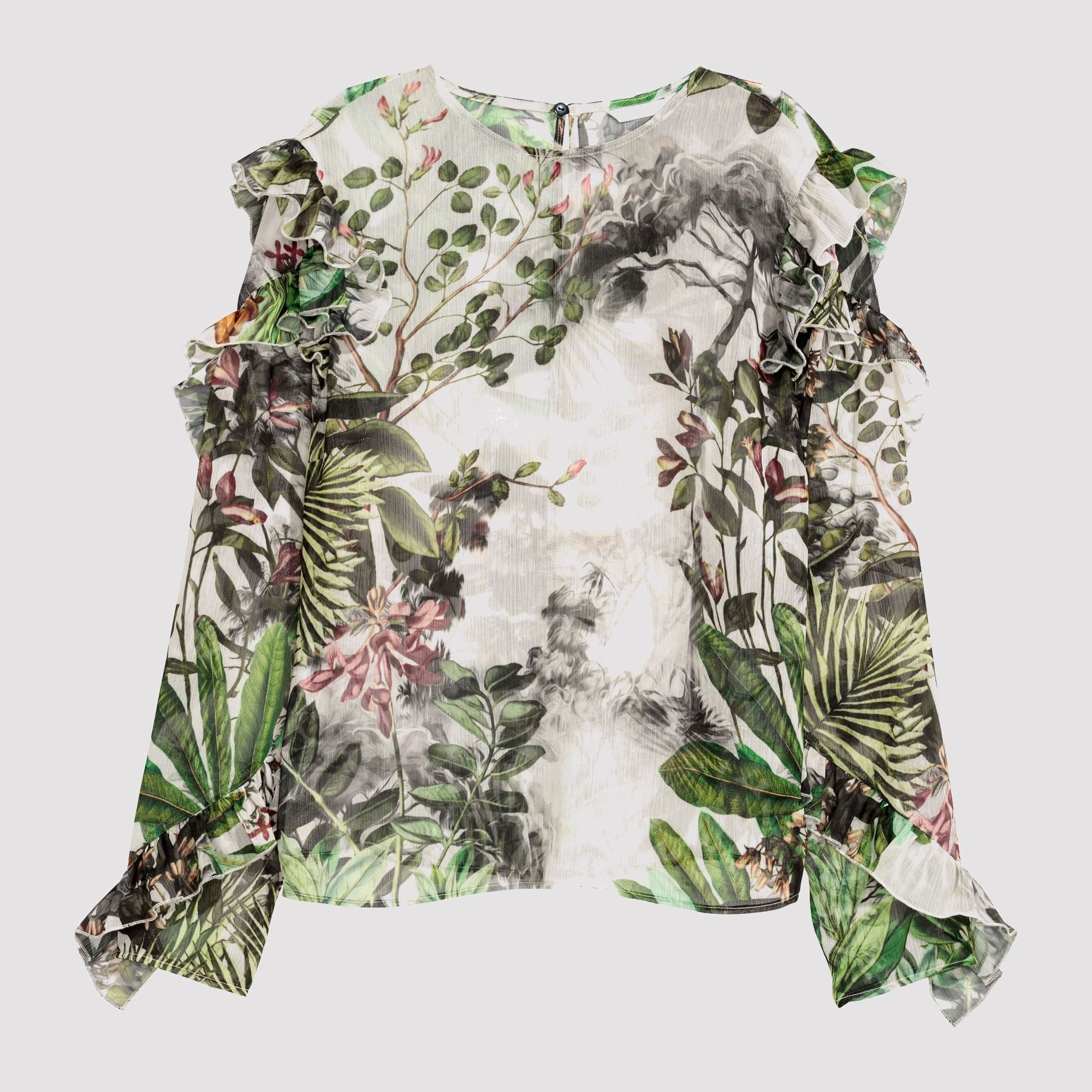 

Блузка H&M 6110627-ABSO 36 Молочная с разноцветным