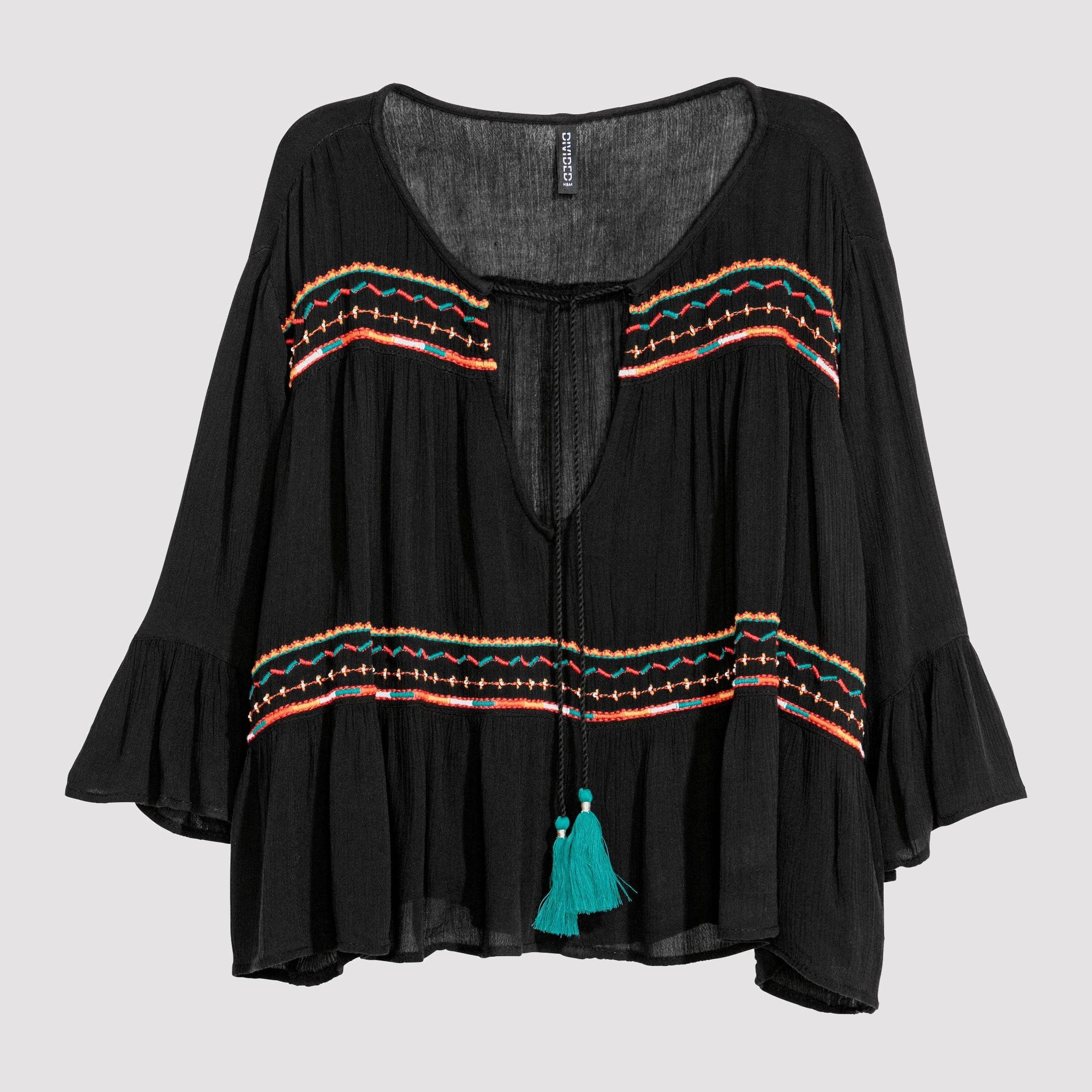 

Блузка H&M 6109796-AAVX 34 Черная с разноцветным