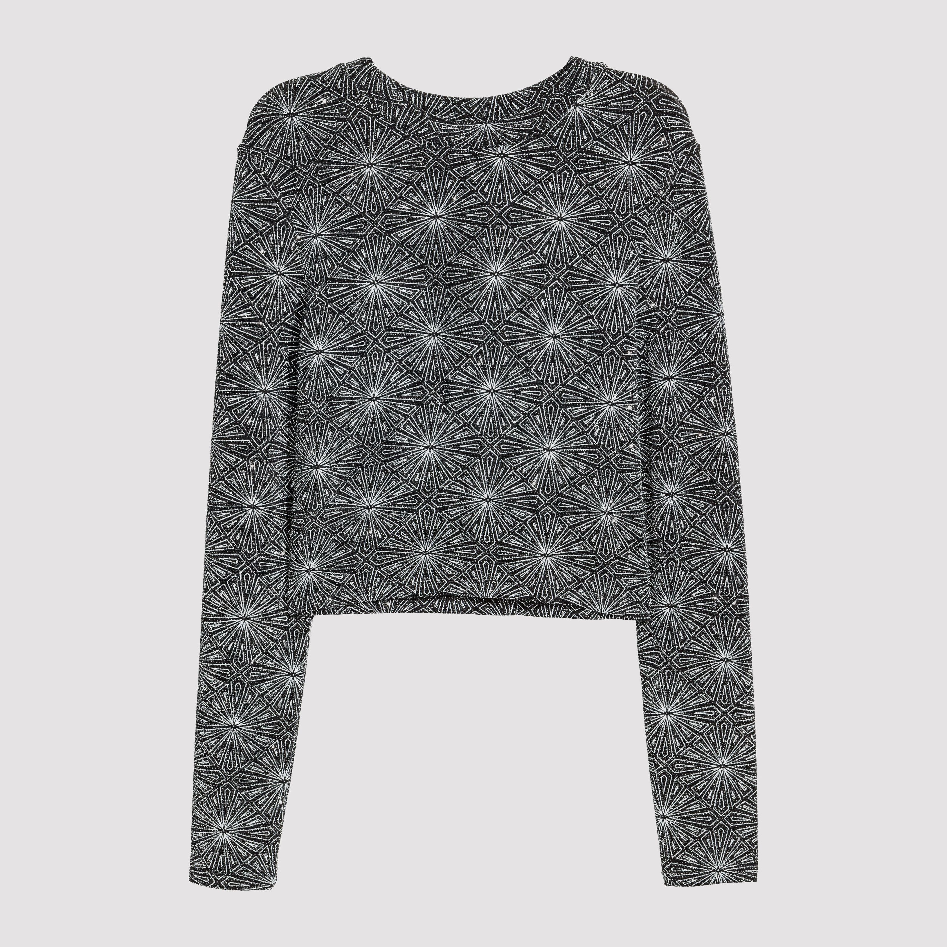 

Лонгслив H&M 6025406-ABFJ L Черный с серебристым