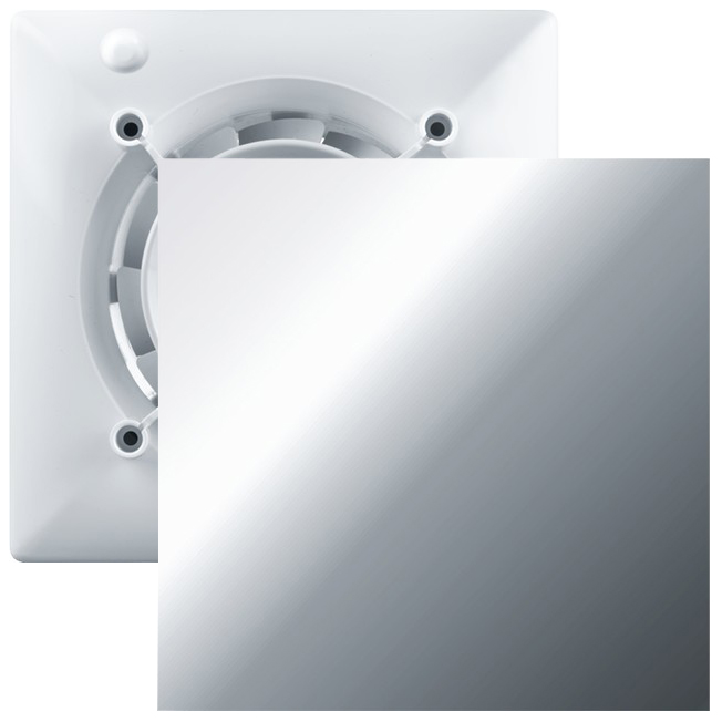 

Вентилятор дизайнерский VENTS 100 Эйс DESIGN CONCEPT + Декоративная панель ФП 160х160 Плейн Хром (АБС-пластик)