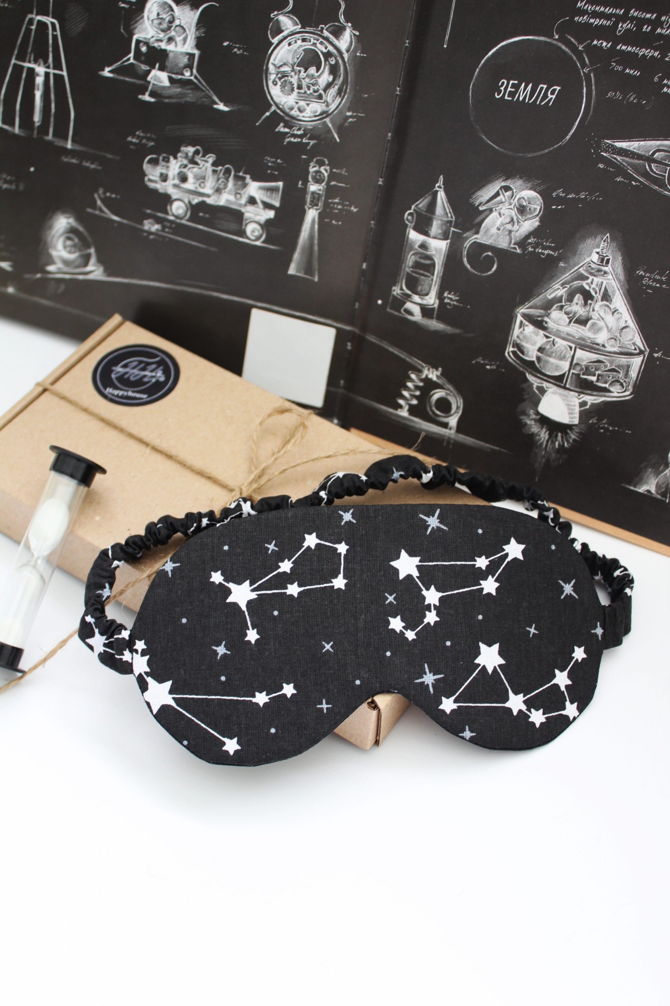 

Маска для сна - созвездие, черная маска для сна