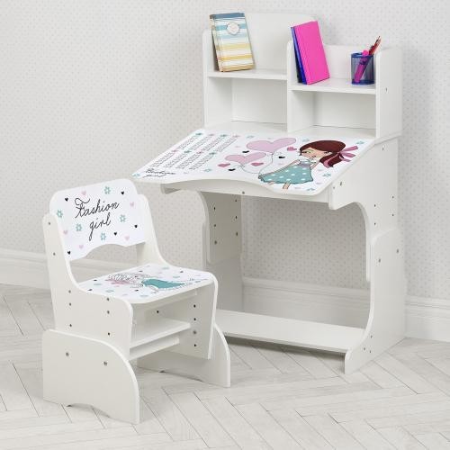 

Детская парта со стульчиком W 2071-98-1 Bambi. Девочка белого цвета