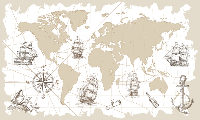 

Фотообои Карты 'Мореходная карта' (2998) , Гладь