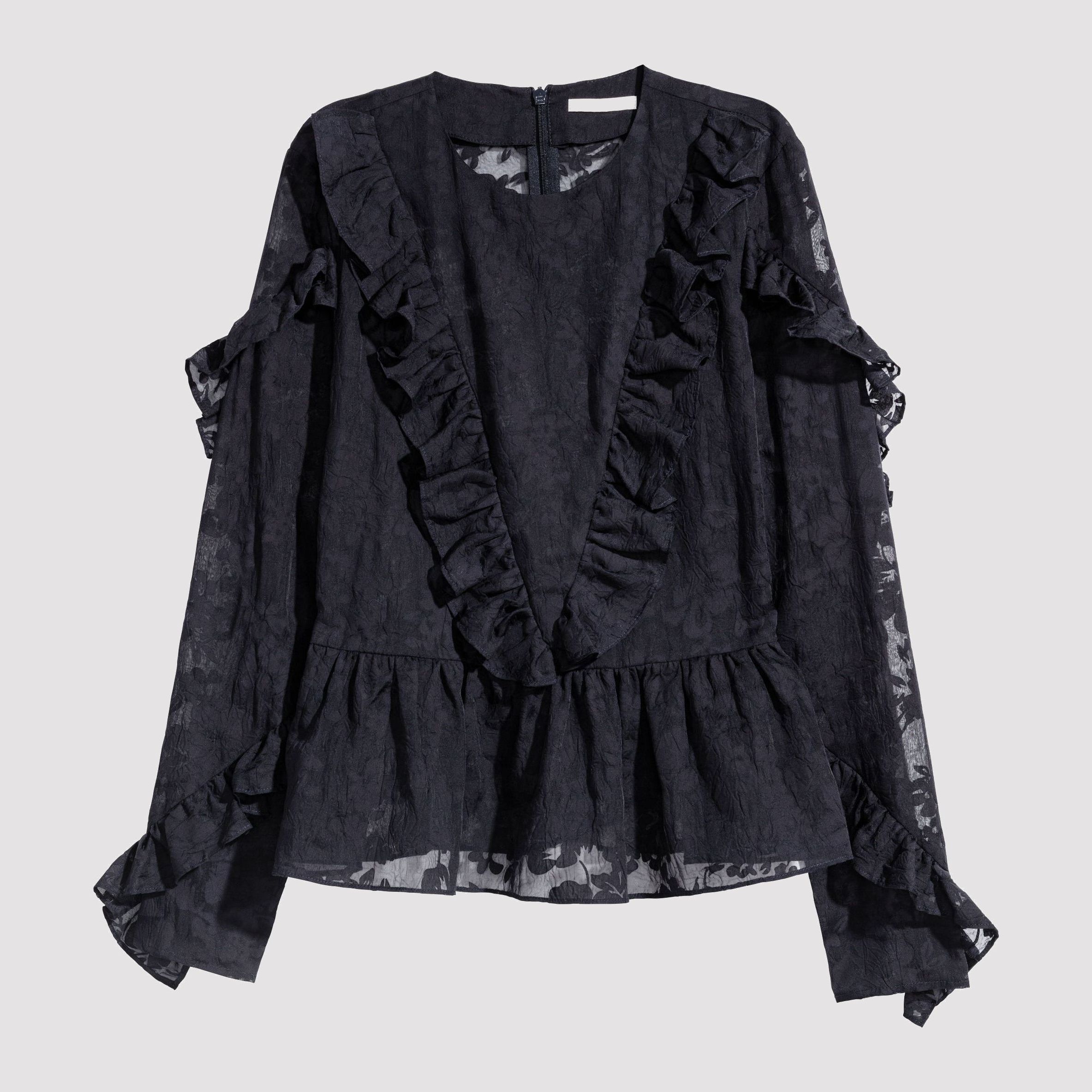 

Блузка H&M 6001677-AAQJ 36 Темно-синяя
