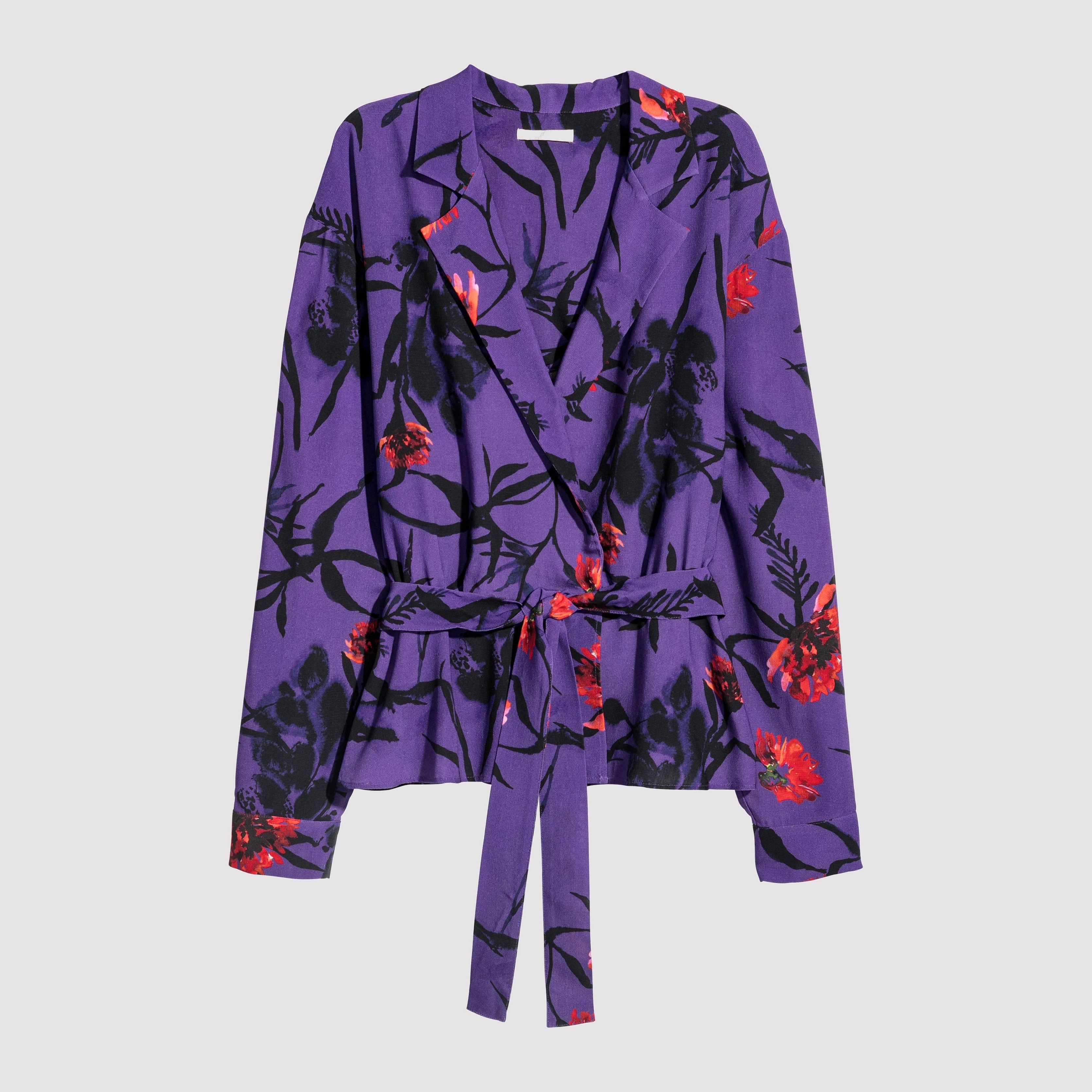 

Блузка H&M 5987586-ABKL 34 Фиолетовая с разноцветным