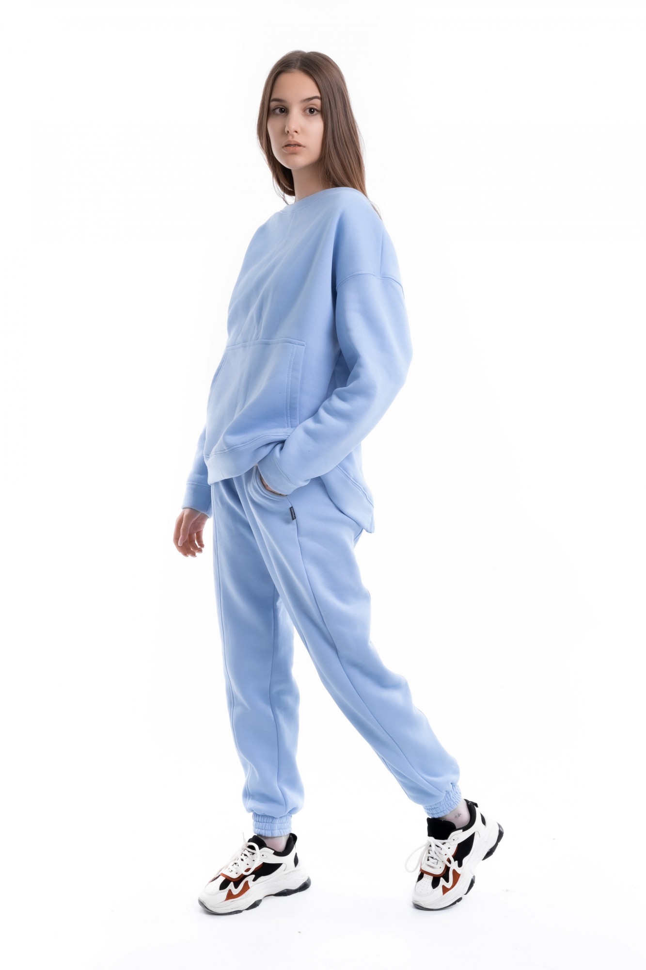 

Костюм женский спортивный на флисе Intruder Basic Oversize голубой, Костюм женский спортивный на флисе Intruder Basic Oversize голубой S-M