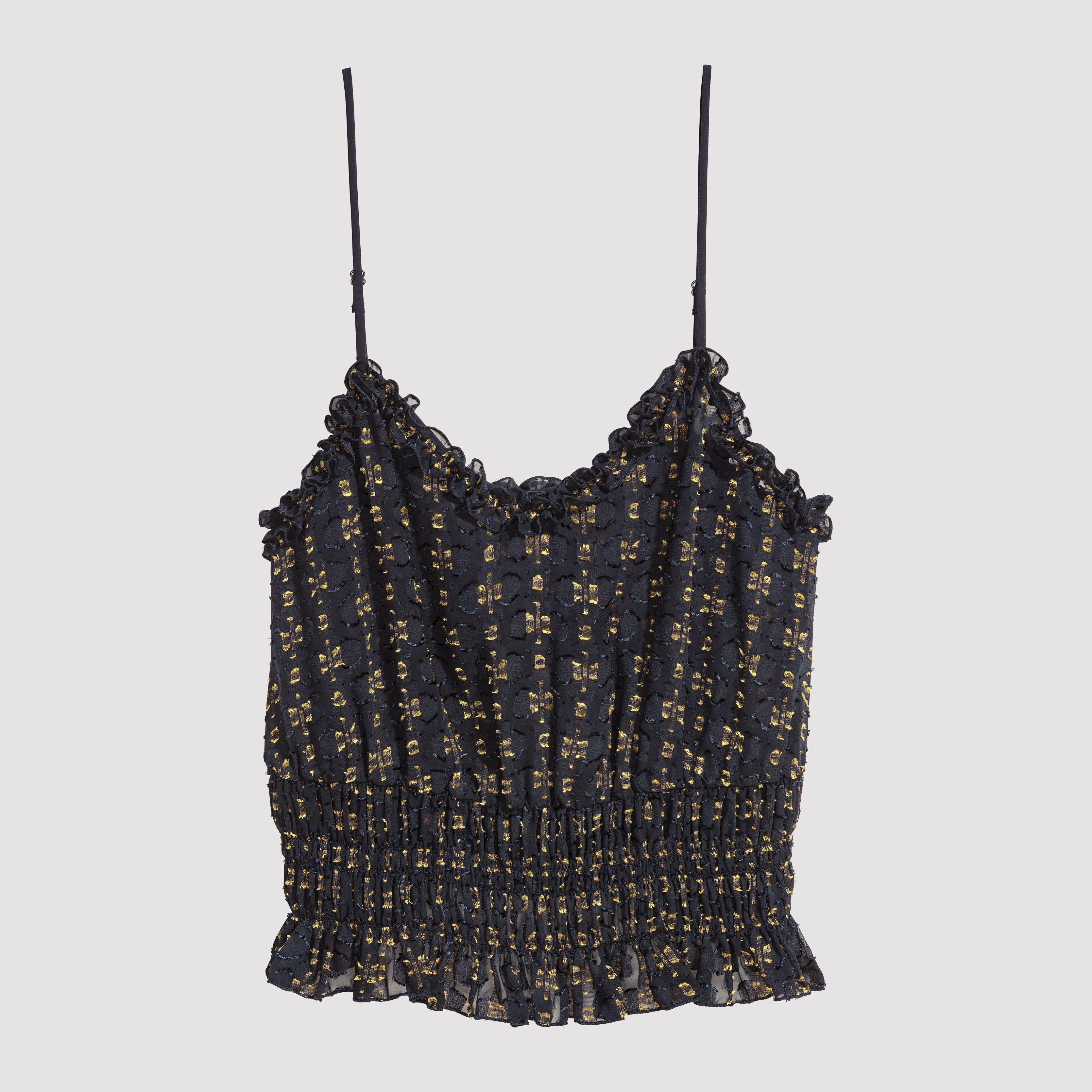 

Топ H&M 5897086-ACOW 44 Темно-синий с желытм