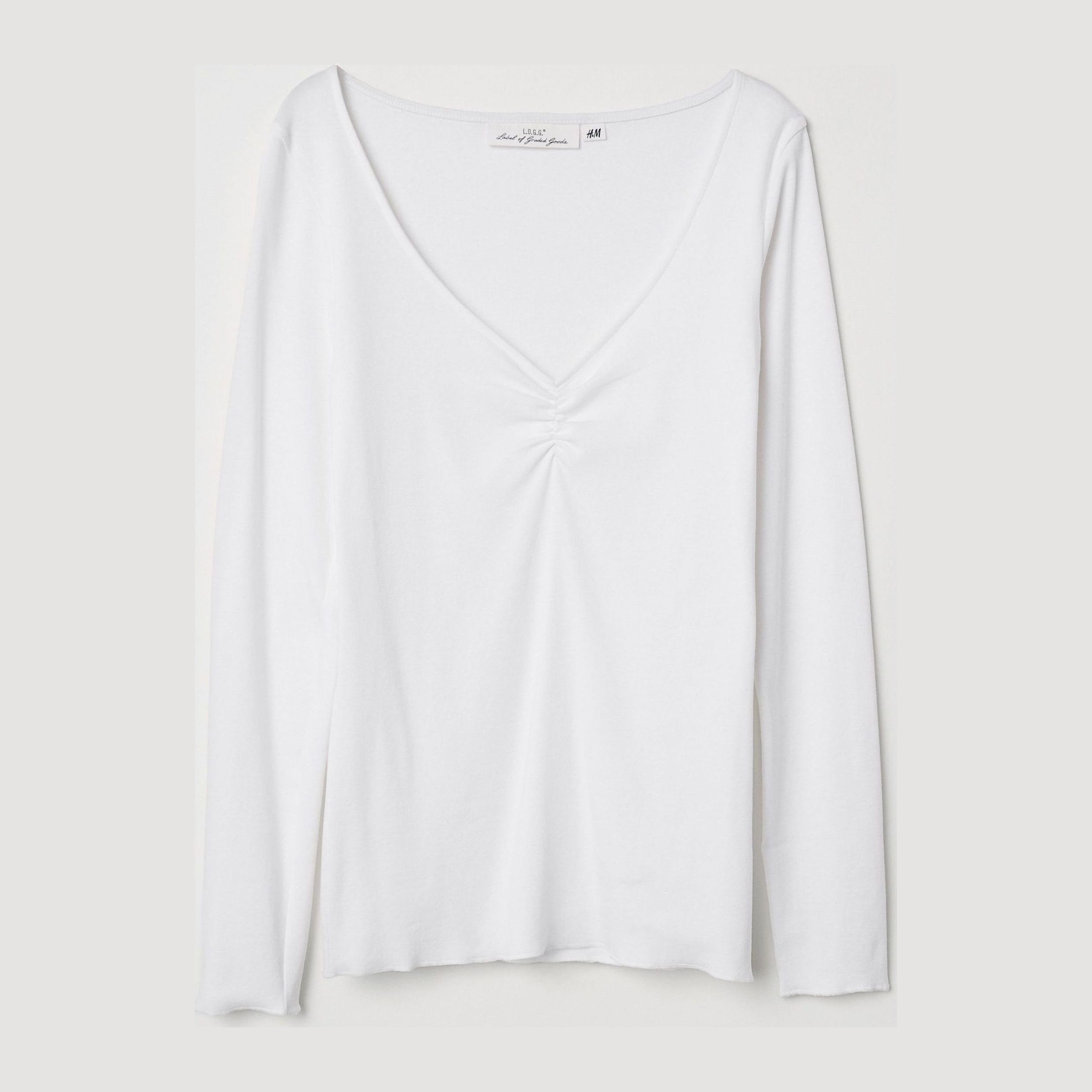 

Лонгслив H&M 6513308-ACTS XS Белый