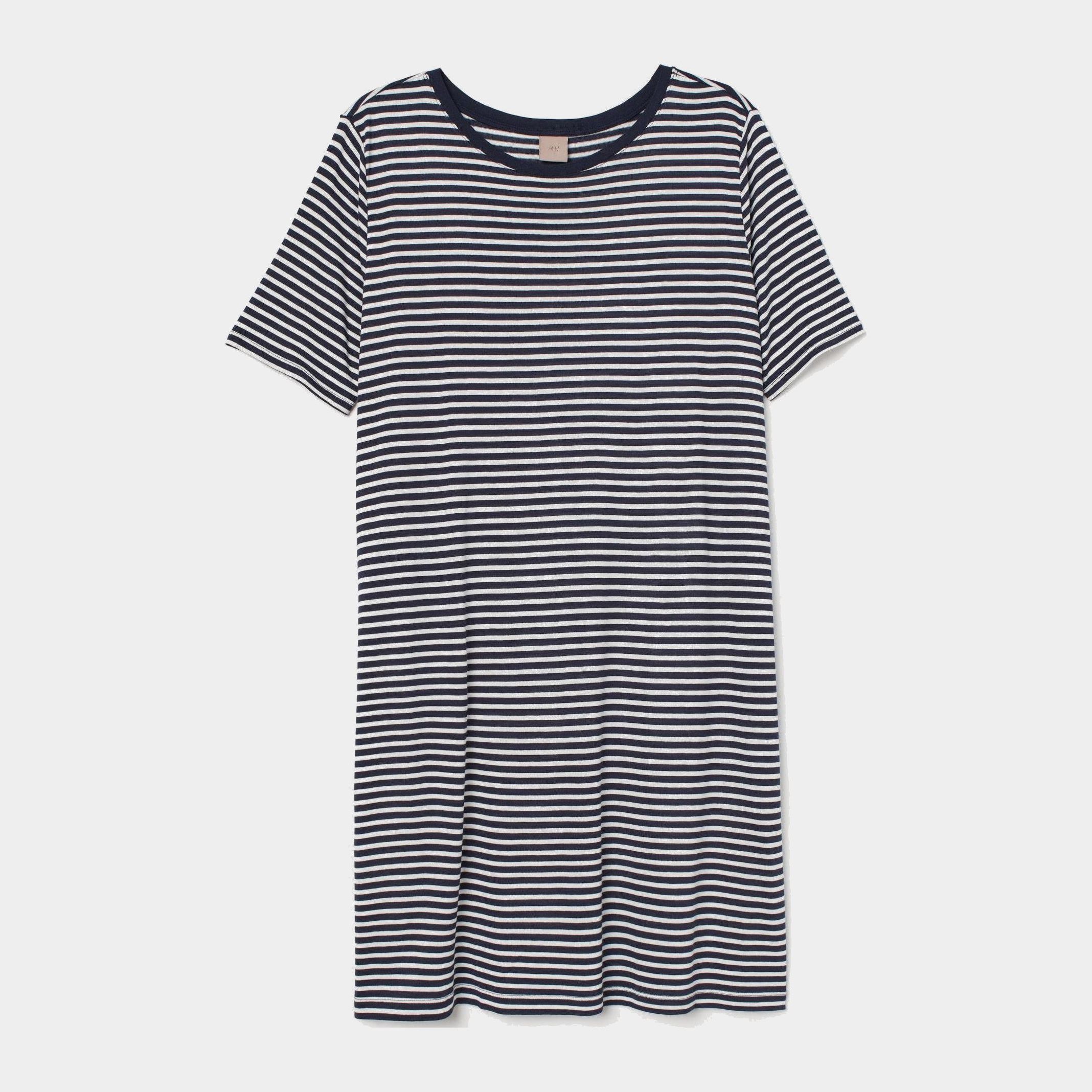 

Платье H&M 7422749-ACSK 3XL Темно-синее с белым