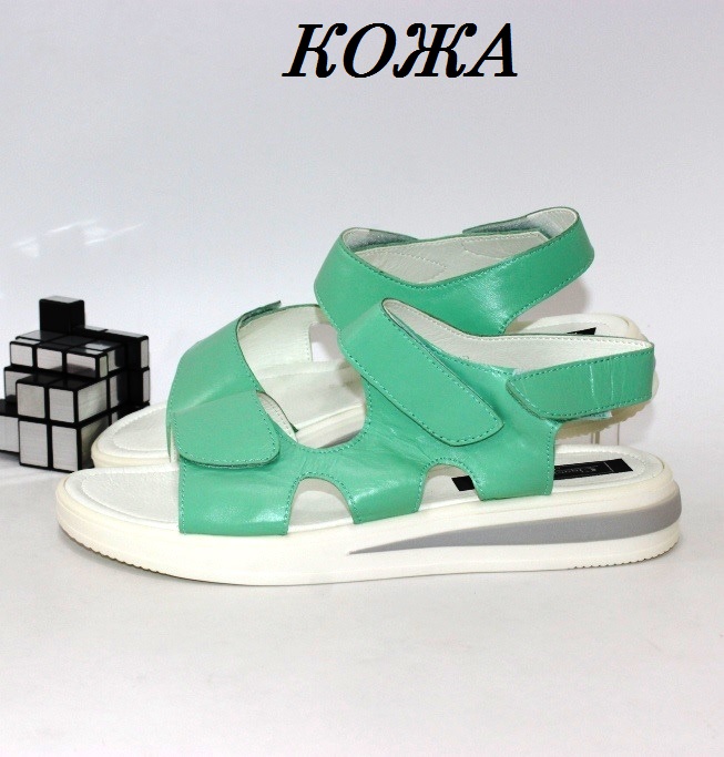 

Женские босоножки на липучках Classic Fashion 7651-мята 38 25.0см бирюза
