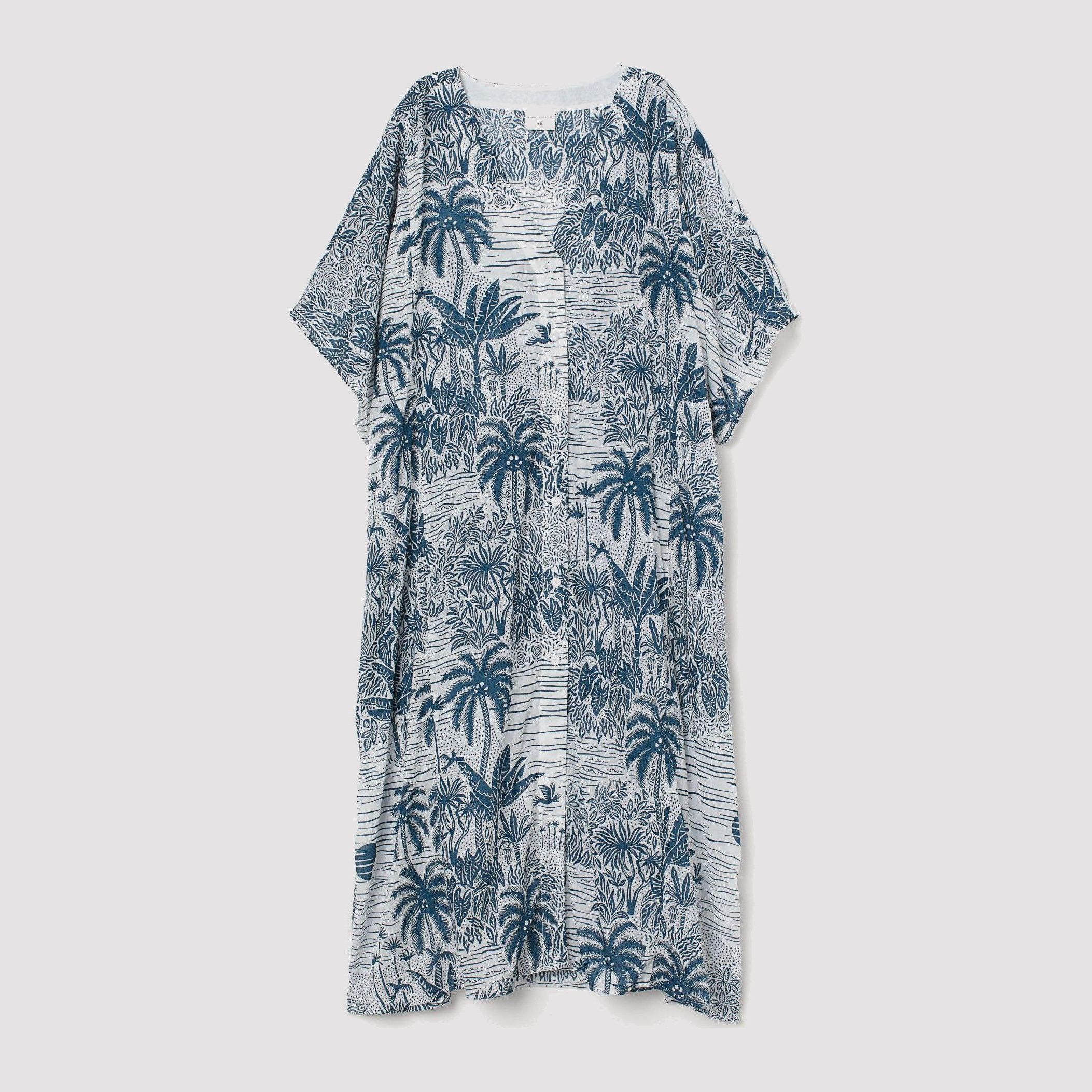 

Платье H&M 8667281-ABAP S Белое с зеленым