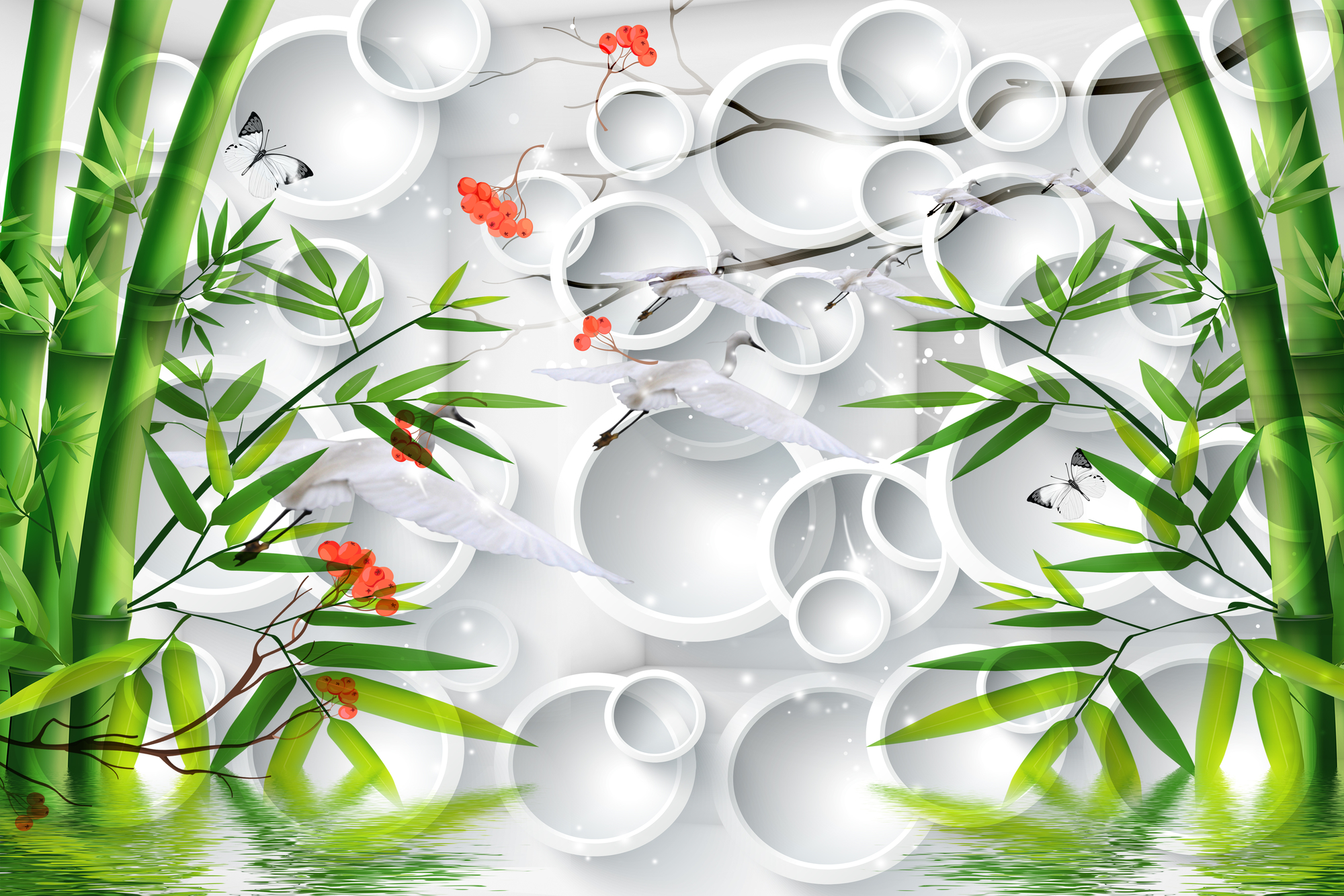 

Фотообои 3D '3D круги' (3295) , Холст