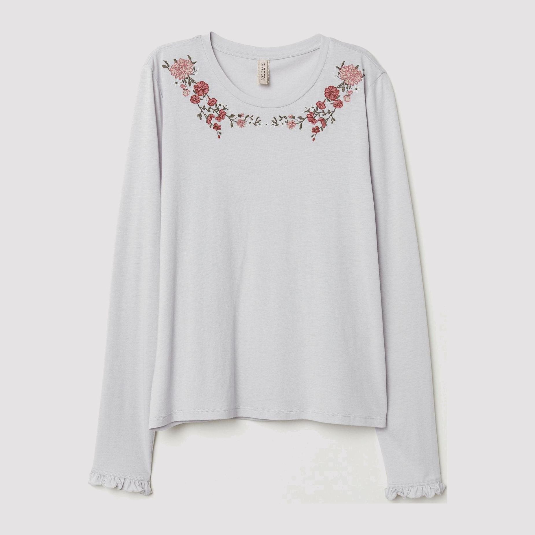 

Лонгслив H&M 6954499-AAQS L Серый