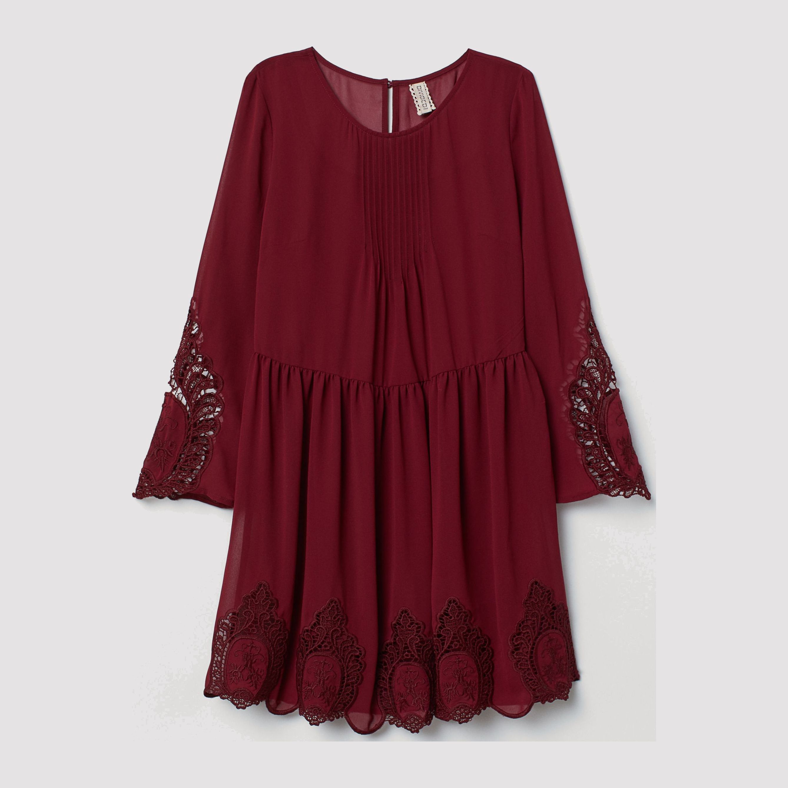 

Платье H&M 6885088-ACUK 40 Бордовое