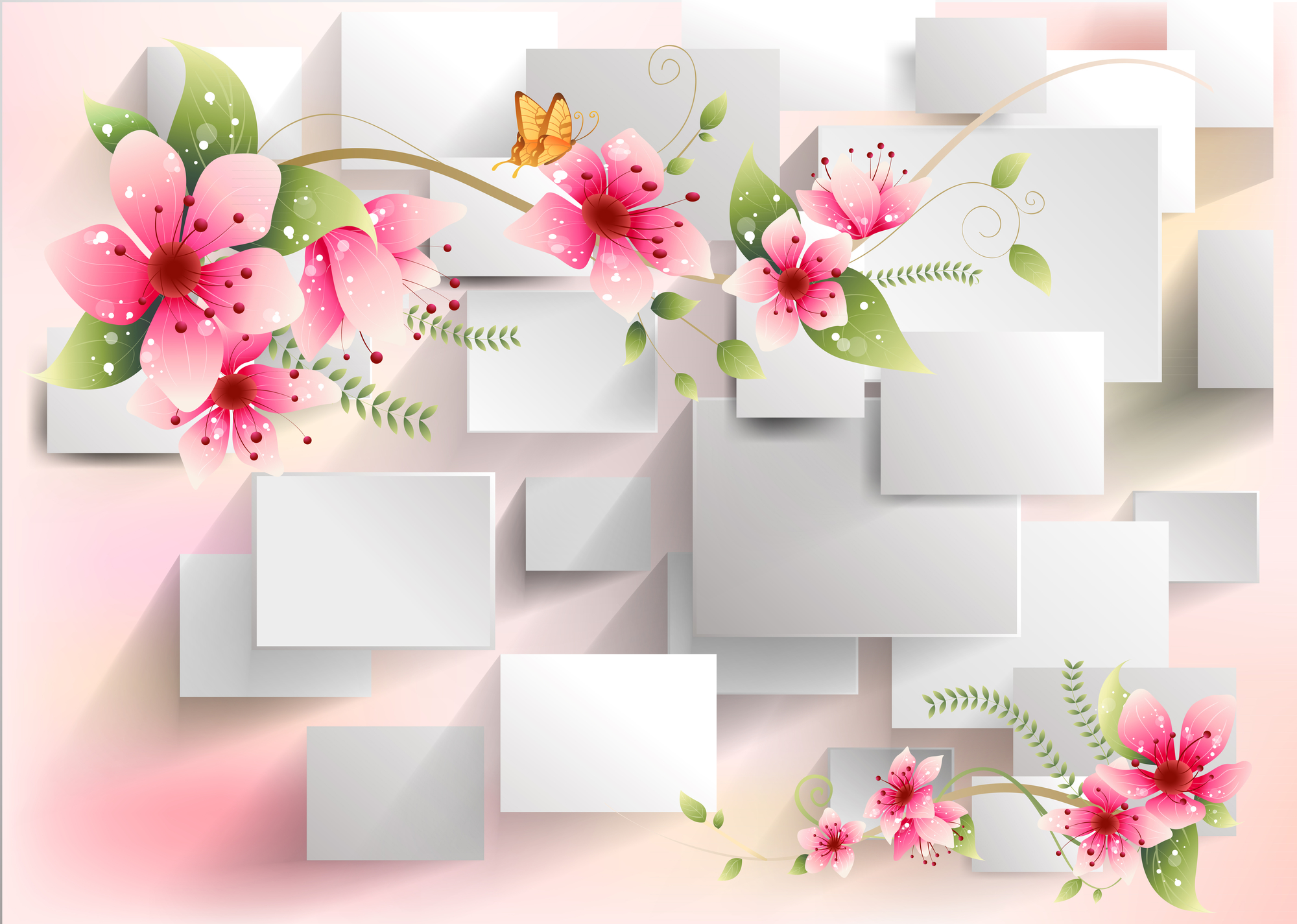 

Фотообои 3D '3D Цветы' (3422) , Иней