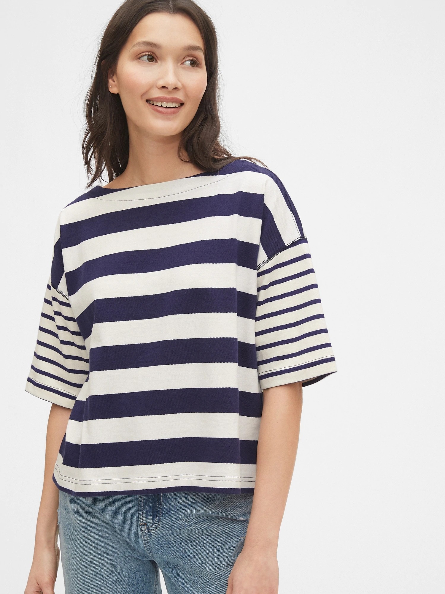

Футболка GAP AE100-118  Синяя с белым, Футболка GAP AE100-118 S Синяя с белым