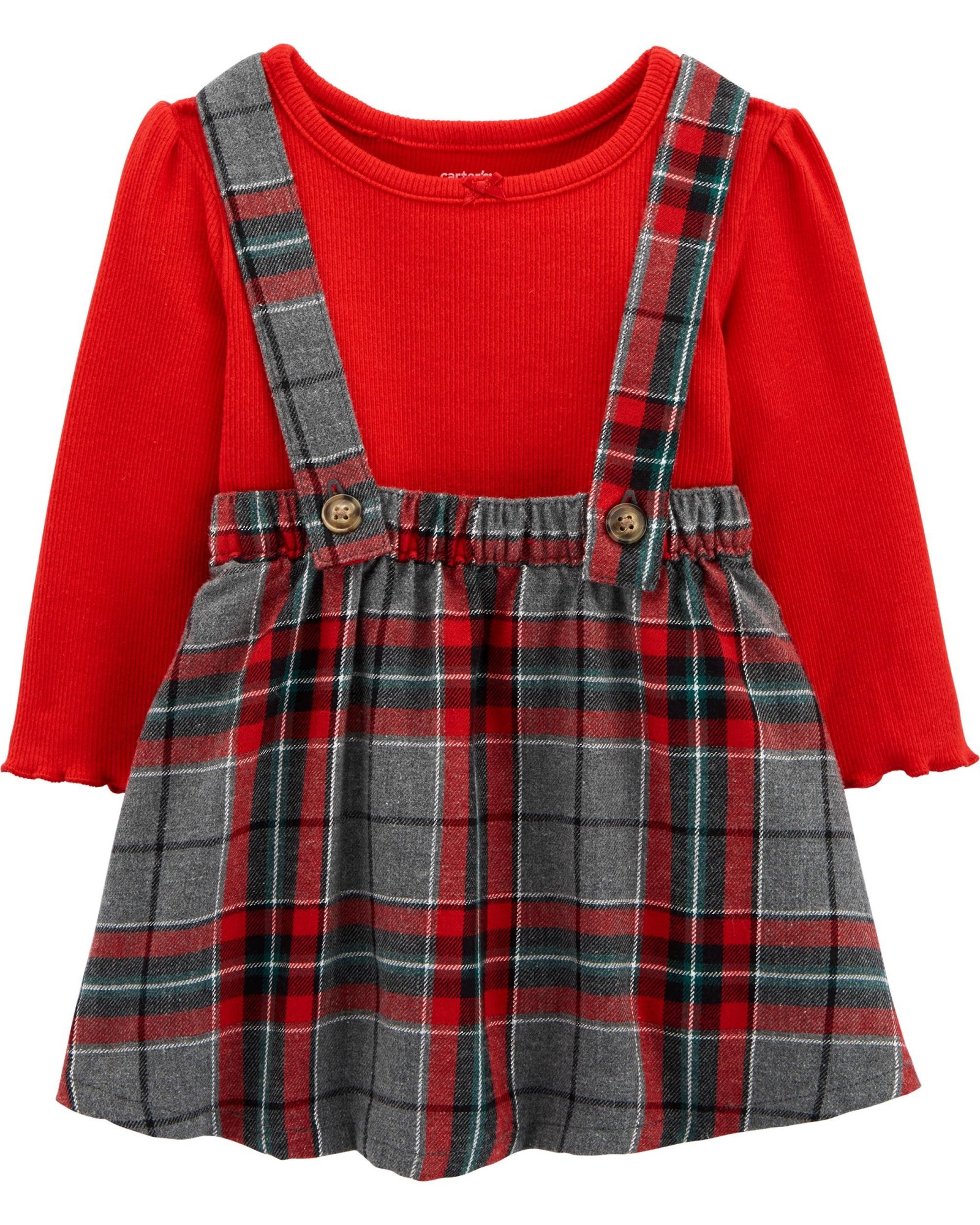 

Комплект (сарафан + боди) Carters 81-86 см Красный с серым