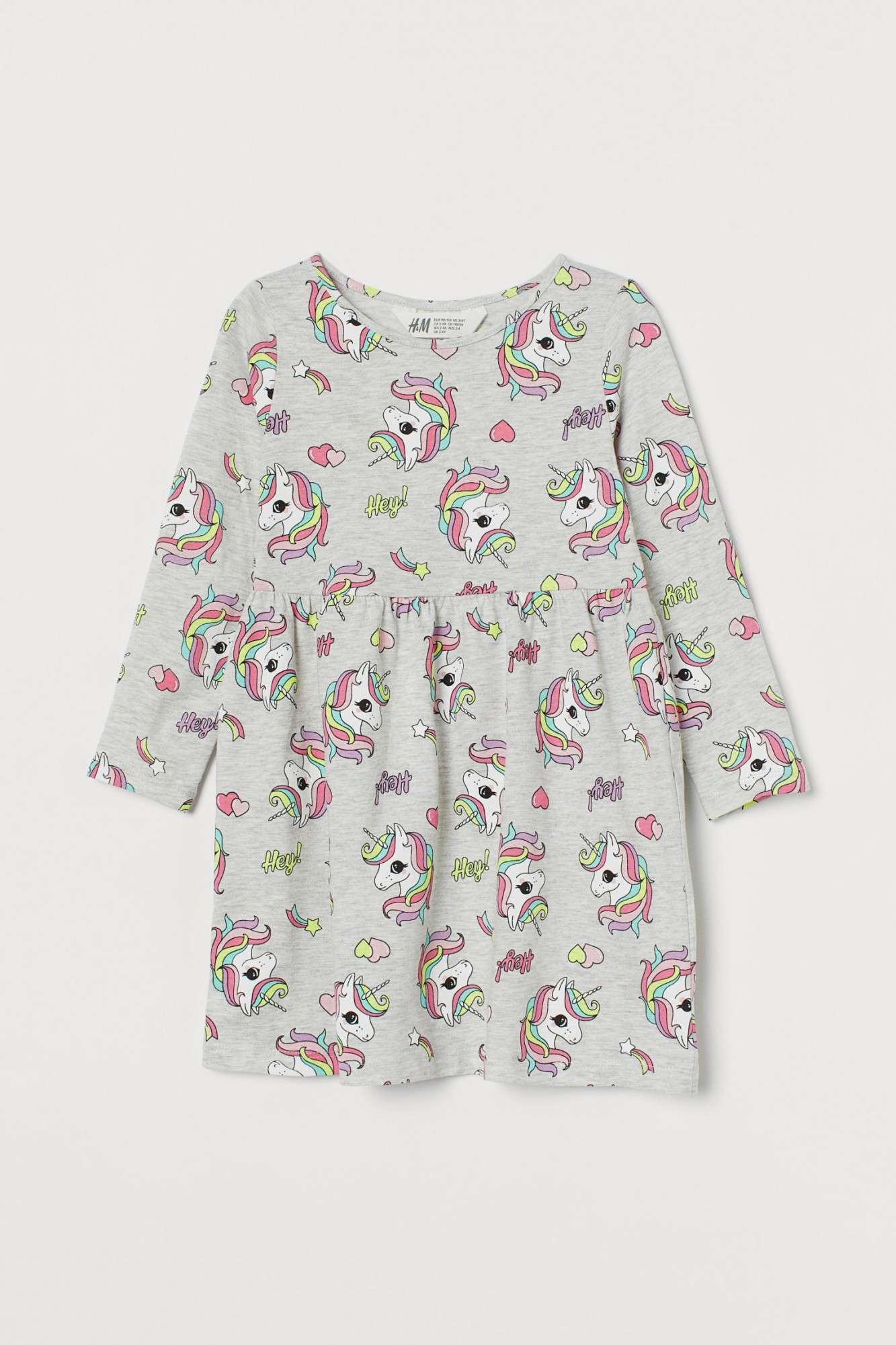 

Платье H&M Jersey AE100-152 122-128 см Серое Единороги