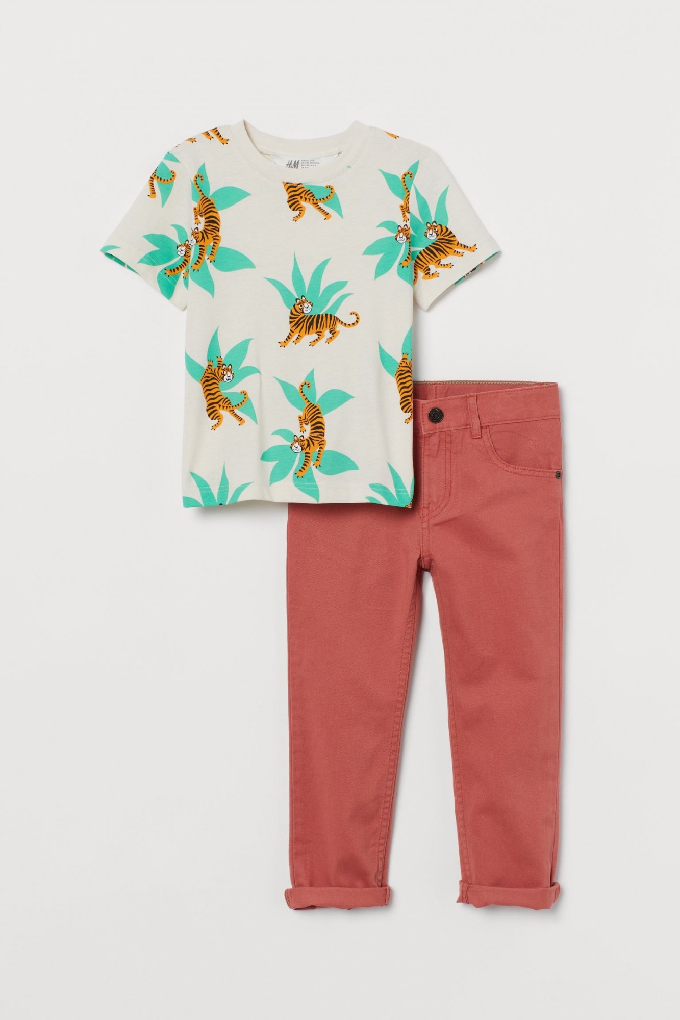 

Комплект (футболка + штаны) H&M AE100-202 116-122 см Красный Тигры