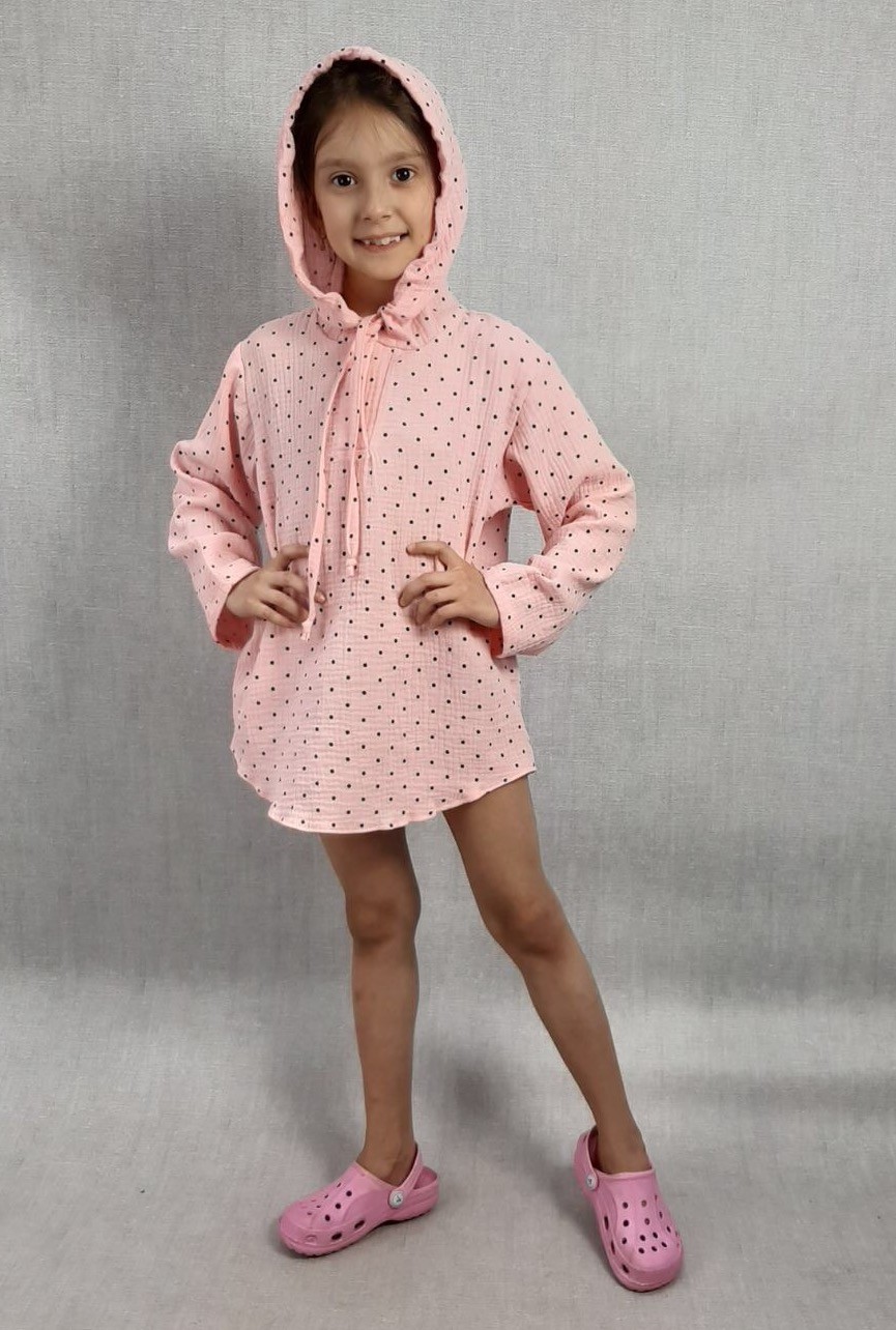 

Туника для девочки в горох Jula Kids Горошек 98 Розовый