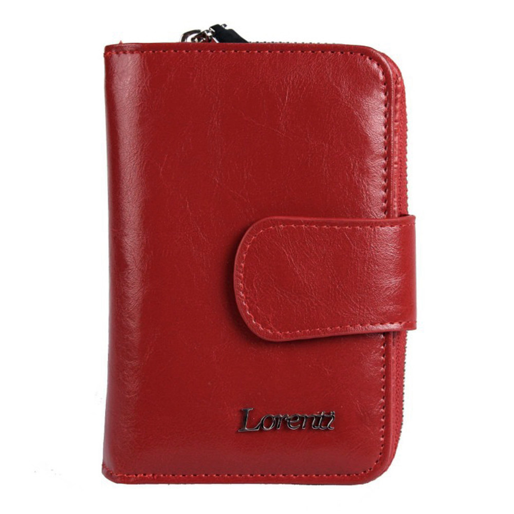 

Женский кожаный кошелек маленький красный Lorenti 76115-BPR