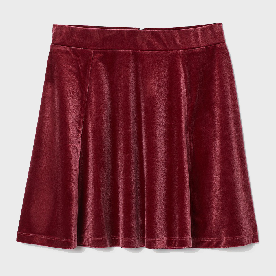 

Юбка H&M 0729928_велюр M Темно-красная