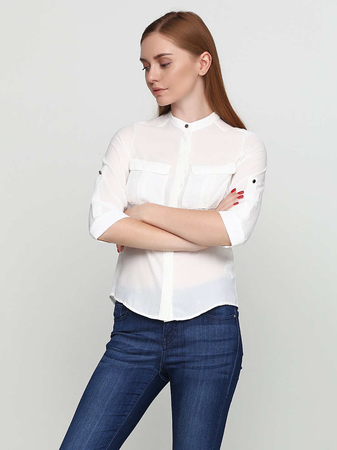 

Блузка H&M 0166510-б-01 38 Белая